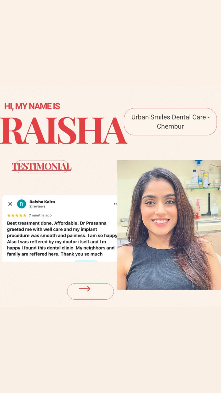 Patient at Urban Smiles Dental Care, Chembur